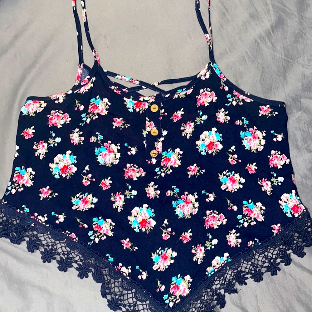 Black Thinner Blouse with flowers